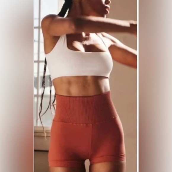 FP Movement by Free People Rust High-Waisted Shorts. - Picture 2 of 7
